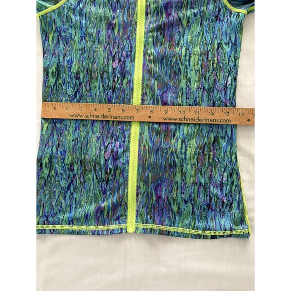 TutuBlue Full Zip Womens XS Blue Green Rash Guard UPF50 Thumbhole Pocket - Picture 13 of 16